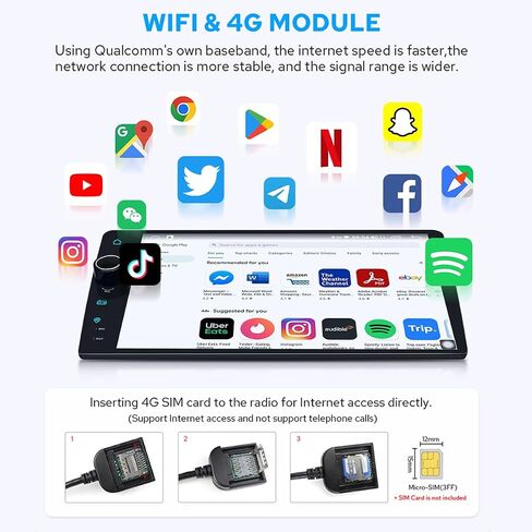 Joying راديو السيارة 9 بوصة ستيريو السيارة مع Carplay & Android Auto، شاشة لمس واحدة Din 1280x800P مع راديو AM/FM، 48 نطاق EQ، DTS، قناة صوت محيطية 5.1، مقبض مستوى الصوت (JY-UZS07N8) in Kuwait