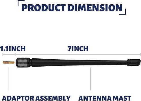 مودت هوائي قصير 7 انش لسيارة دودج رام 1500 2500 3500 2007-2022 - استقبال اف ام/ايه ام محسن - ملحقات دودج رام in Kuwait