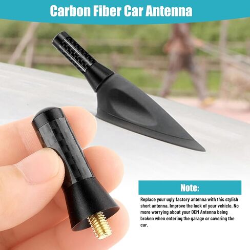 هوائي قصير من الياف الكربون مقاس 1.4 انش من بيبيكو، ديكور هوائي السيارة، هوائي سيارة قصير عالمي مع خيط من خليط معدني من الالومنيوم لمعظم السيارات in Kuwait