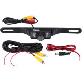 Qiilu لوحة ترخيص كاميرا 7 LED 170 درجة زاوية واسعة لوحة ترخيص السيارة مراجعة عكسية كاميرا الرؤية الليلية Waterpoof in Kuwait