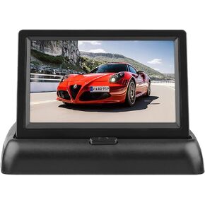 EZoneTronics 4.3" Car Auto Foldable Monitor LCD Screen Dash Stand, 12-24V Input Universal for Backup Camera Screen/Rear View/DVD/Media Player for Truck Auto 2 RCA Video Channels in Kuwait