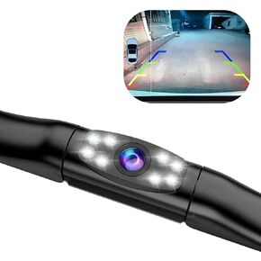 Backup Camera License Plate Camera: YIDM License Plate Backup Camera HD Night Vision Rear View Camera Waterproof Reverse Camera Car Rear View Reversing 170° Perfect View with 8 LED Lights in Kuwait