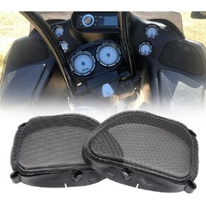 XMMT Motorcycle Speaker Grills Front Fairing Speaker Cover Fit for Harley Road Glide FLTRX FLTRK FLTRI FLTRUSE FLTRXSE 1998-2013 Black 1 Pair