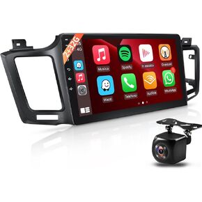 NHOPEEW 10.1inch Touchscreen Android 13 Car Stereo for Toyota RAV4 2013-2019 with Apple Carplay and Android auto, GPS Navigation Bluetooth Auto Radio with Backup Camera + Mic/Hi-Fi Audio