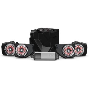 Rockford Fosgate RNGR18RC-STG6 Audio Kit: Ride Command Interface, 1500-Watt Amp, M2 Color Optix Multicolor LED Lighted Front, Rear Speakers & Subwoofer for Select Polaris Ranger Models (2018-2022)