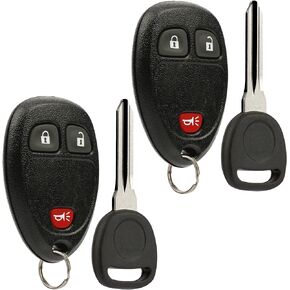 Key Fob Keyless Entry Remote fits Chevy Cobalt Malibu Pontiac G5 G6 Solstice Saturn Sky Aura (15252034 w/ ignition key), Set of 2