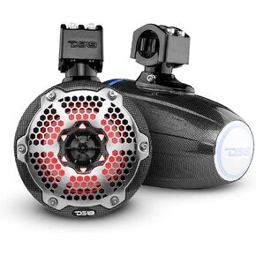 DS18 Hydro NXL-X6TP/BK مقاس 6.5 بوصة للرياضات البحرية والرياضات القوية، مكبرات صوت برجية مقاومة للماء مع مصابيح LED RGB مدمجة 300 وات 4 أوم - رائعة للقوارب ورياضات السيارات وجيب ATV وUTV باللون الأسود (زوج) in Kuwait