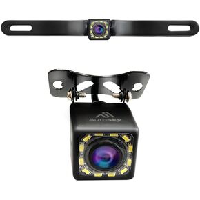 احدث كاميرا خلفية اوتوسكي HD للرؤية الخلفية 12 LED لوحة ترخيص كاميرا عالمية للمركبات - شاحنة بيك اب وسيارات الدفع الرباعي - زاوية مثالية للرؤية الليلية بمستوى IP69 مقاوم للماء in Kuwait