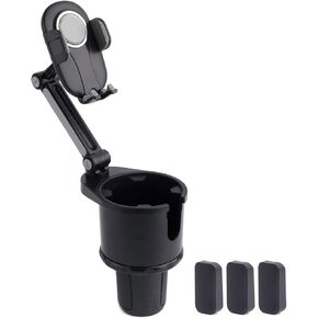 توبريما حامل اكواب للسيارة متعدد الوظائف بقاعدة قابلة للتعديل مع حامل موبايل قابل للدوران 360 درجة للسيارة in Kuwait