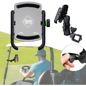 حامل هاتف Roykaw Golf Cart لهاتف iPhone/Galaxy/Google Pixel - متوافق مع EZGO، Club Car، Yamaha، ترقية الإصدار السريع والاختيار والمكان بيد واحدة، لن يسقط in Kuwait