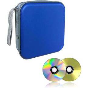 حافظة أقراص مضغوطة بسعة 48 من أوجيني، حامل علبة أقراص DVD محمولة من البلاستيك الصلب، حافظة تخزين أقراص المحفظة للسيارة، المنزل، السفر، منظم الحمل، صندوق سحاب لتخزين أقراص DVD الواقية العالمية (أحمر) in Kuwait