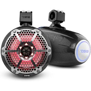 DS18 Hydro NXL-X8TP/BK 8" Marine Towers with Integrated RGB LED Lights - High Performance, Marine Grade IP65 Rated, UV Stable, 375 W Max 125 W RMS 4 Ohms (Pair) in Saudi Arabia