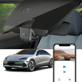 Fitcamx 2K Dual Dash Cam Adapts for Hyundai IONIQ 6 2023 2024 Limited SEL (Has Auto Dimming Mirror), OEM Style, Front 1440P+Rear 1080P Video, WiFi&APP, Loop Recording, G-Sensor, Easy to Set, 64GB Card in Kuwait