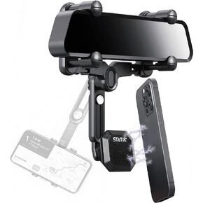 حامل هاتف بمرآة الرؤية الخلفية للسيارة مغناطيسي من Statik | القيادة على مستوى العين | دوران 360 درجة قابل للسحب وقابل للتعديل | مغناطيس تثبيت الهاتف على مرآة الرؤية الخلفية القوية in Kuwait