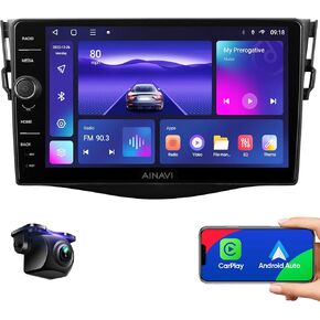 لتويوتا RAV4 ترقية الراديو - 9 بوصة QLED تعمل باللمس استبدال ستيريو السيارة 2006-2011 Wireless CarPlay Android Auto MirrorLink AirPlay 3+32G DSP 48EQ FM/AM مقبض GPS ملاحة الوسائط وحدة الرأس in Kuwait