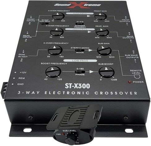 مقبض سيارة ستيريو الكتروني ثلاثي الاتجاهات ST-X300 من ساوند اكستريم مع مقبض باس استجابة تردد عن بعد 10Hz-30kHz بما في ذلك موصل محول الطاقة فصل 60 ديسيبل in Saudi Arabia