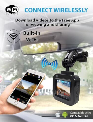Dash Cam Pro Wi-Fi - As Seen on TV Dash Cam 360°, Motion Detection, 2.0" LCD, 1080p HD, Dashboard Camera Video Recorder, Loop Recording, Night-Mode in Saudi Arabia
