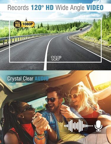 Dash Cam Pro Wi-Fi - As Seen on TV Dash Cam 360°, Motion Detection, 2.0" LCD, 1080p HD, Dashboard Camera Video Recorder, Loop Recording, Night-Mode in Saudi Arabia