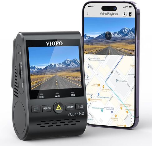 VIOFO A129 Plus Dash Cam 2K 1440P 60FPS GPS Wi-Fi Car Dash Camera مع HDR، زاوية واسعة 140 درجة، وضع وقوف السيارات، تسجيل الطوارئ، مكثف فائق، كشف الحركة - الكاميرا الأمامية فقط (متجدد) in Kuwait