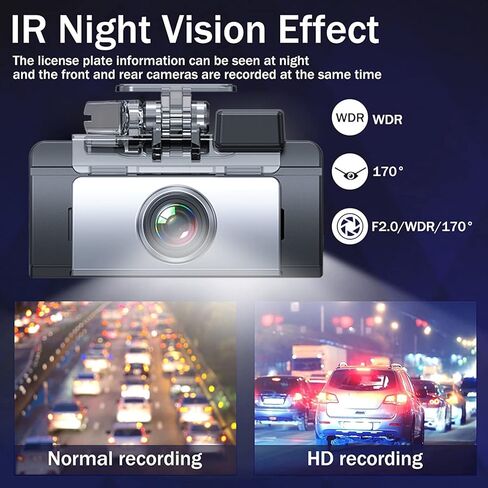 كاميرا ORIbox Dash Cam الأمامية والخلفية 4K/2.5K مسجل لوحة قيادة السيارة عالي الدقة مع شاشة IPS 3.16 بوصة، واي فاي نظام تحديد المواقع للرؤية الليلية تسجيل حلقة 170 درجة WDR زاوية واسعة، بطاقة 32 جيجابايت مجانية، أسود in Kuwait