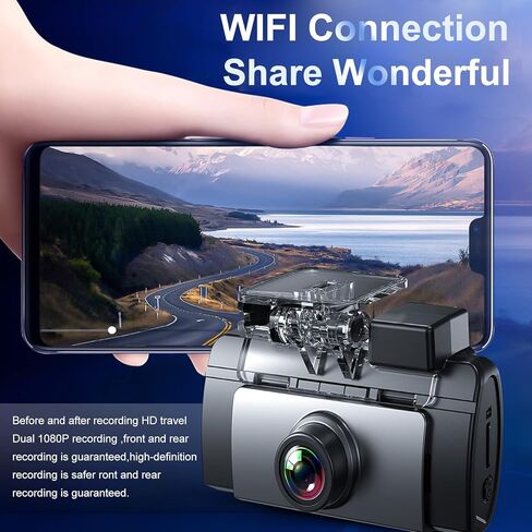 كاميرا ORIbox Dash Cam الأمامية والخلفية 4K/2.5K مسجل لوحة قيادة السيارة عالي الدقة مع شاشة IPS 3.16 بوصة، واي فاي نظام تحديد المواقع للرؤية الليلية تسجيل حلقة 170 درجة WDR زاوية واسعة، بطاقة 32 جيجابايت مجانية، أسود in Kuwait