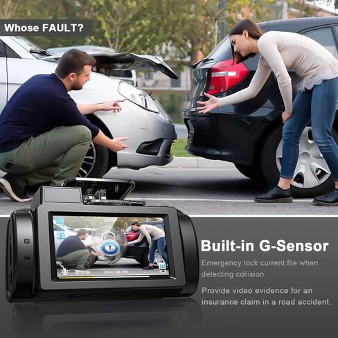 كاميرا ORIbox Dash Cam الأمامية والخلفية 4K/2.5K مسجل لوحة قيادة السيارة عالي الدقة مع شاشة IPS 3.16 بوصة، واي فاي نظام تحديد المواقع للرؤية الليلية تسجيل حلقة 170 درجة WDR زاوية واسعة، بطاقة 32 جيجابايت مجانية، أسود in Kuwait