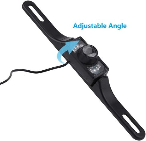 Qiilu لوحة ترخيص كاميرا 7 LED 170 درجة زاوية واسعة لوحة ترخيص السيارة مراجعة عكسية كاميرا الرؤية الليلية Waterpoof in Kuwait