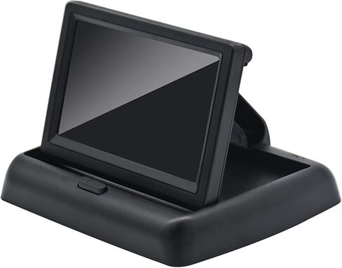 EZoneTronics 4.3" Car Auto Foldable Monitor LCD Screen Dash Stand, 12-24V Input Universal for Backup Camera Screen/Rear View/DVD/Media Player for Truck Auto 2 RCA Video Channels in Kuwait