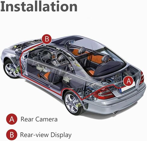 EZoneTronics 4.3" Car Auto Foldable Monitor LCD Screen Dash Stand, 12-24V Input Universal for Backup Camera Screen/Rear View/DVD/Media Player for Truck Auto 2 RCA Video Channels in Kuwait