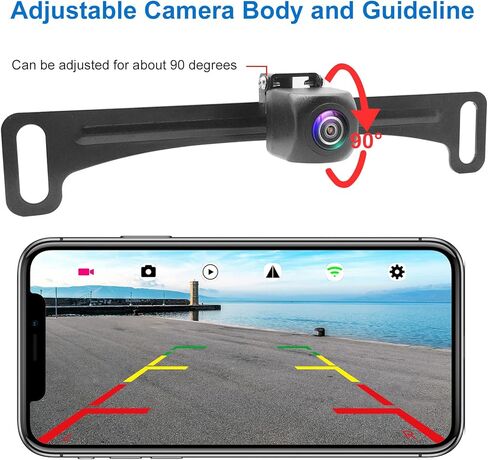 IYING Wireless Car Camera Backup Camera WiFi Rear View Camera 1080P HD License Plate Front/Rear Cam for iPhone iPad Android Phones Tablets, 170 Degrees Viewing Angle Waterproof Reverse Camera for Car in Kuwait