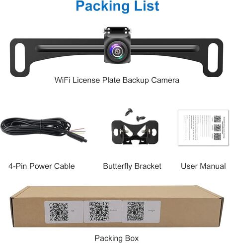 IYING Wireless Car Camera Backup Camera WiFi Rear View Camera 1080P HD License Plate Front/Rear Cam for iPhone iPad Android Phones Tablets, 170 Degrees Viewing Angle Waterproof Reverse Camera for Car in Kuwait