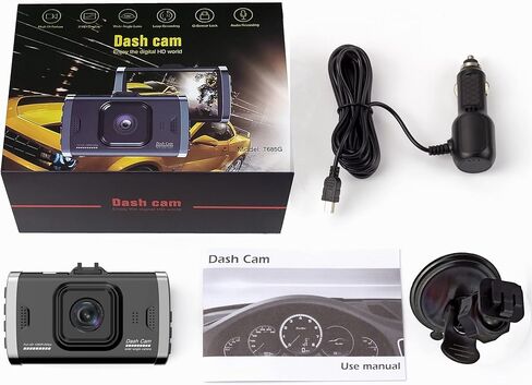 كاميرا Dash Cam، كاميرا لوحة قيادة السيارة Dyzeryk شاشة 3.0 بوصة، دقة Full HD 1080P، زاوية واسعة 170 درجة، كاميرا فيديو مسجلة على لوحة القيادة، كاميرا سيارة مع مستشعر G، تسجيل حلقي، رؤية ليلية، WDR (أسود) in Kuwait
