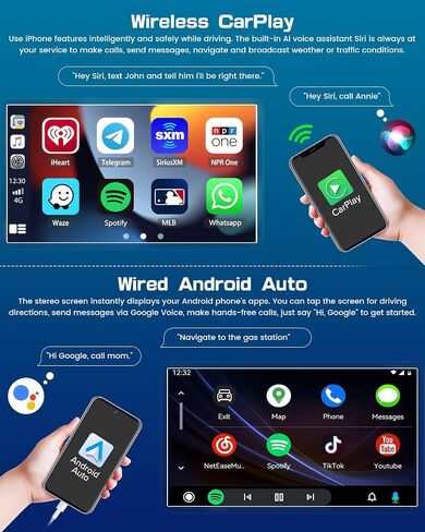 Roinvou 8 Cores 6+128G Android Radio Upgrade for Toyota Camry 2001-2006, 9'' HD Touchscreen with Wireless CarPlay Android Auto GPS Navigation WiFi Backup Camera Mirror Link Bluetooth Mic FM RDS in Kuwait
