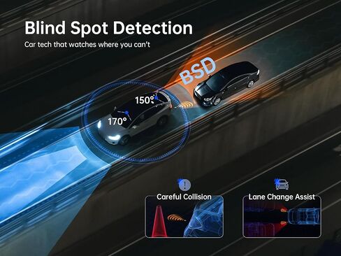 كاميرا مرآة الرؤية الخلفية Pelsee P10 2.5K، مع كابل تمديد للكاميرا الخلفية بطول 33 قدمًا، ومساعد القيادة الذكية لكاميرا داش مرآة 10 بوصة مع ADAS وBSD، وكاميرا أمامية وخلفية لشاحنات السيارات، والرؤية الليلية in Kuwait