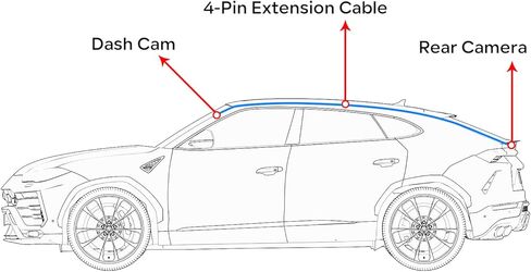 كاميرا مرآة الرؤية الخلفية Pelsee P10 2.5K، مع كابل تمديد للكاميرا الخلفية بطول 33 قدمًا، ومساعد القيادة الذكية لكاميرا داش مرآة 10 بوصة مع ADAS وBSD، وكاميرا أمامية وخلفية لشاحنات السيارات، والرؤية الليلية in Kuwait