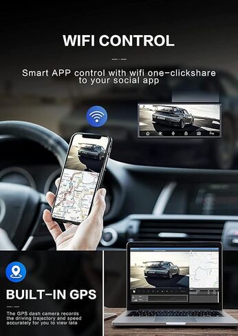 جوميز كاميرا لوحة القيادة S30 2.5K، شاشة لمس 3 انش امامية وخلفية للسيارات، واي فاي مدمج، مسجل كاميرا لوحة القيادة بزاوية واسعة 170 درجة مع مستشعر ستارفيس، شاشة وقوف السيارات 24 ساعة in Kuwait