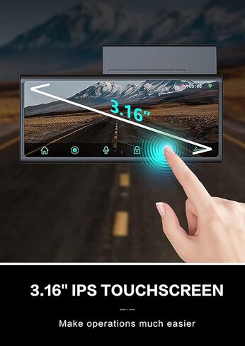 جوميز كاميرا لوحة القيادة S30 2.5K، شاشة لمس 3 انش امامية وخلفية للسيارات، واي فاي مدمج، مسجل كاميرا لوحة القيادة بزاوية واسعة 170 درجة مع مستشعر ستارفيس، شاشة وقوف السيارات 24 ساعة in Kuwait