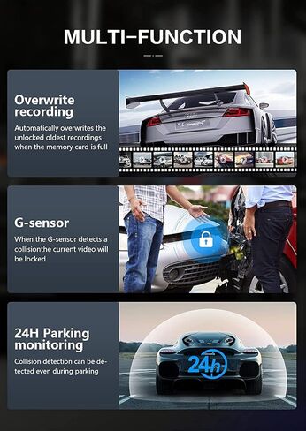 جوميز كاميرا لوحة القيادة S30 2.5K، شاشة لمس 3 انش امامية وخلفية للسيارات، واي فاي مدمج، مسجل كاميرا لوحة القيادة بزاوية واسعة 170 درجة مع مستشعر ستارفيس، شاشة وقوف السيارات 24 ساعة in Kuwait