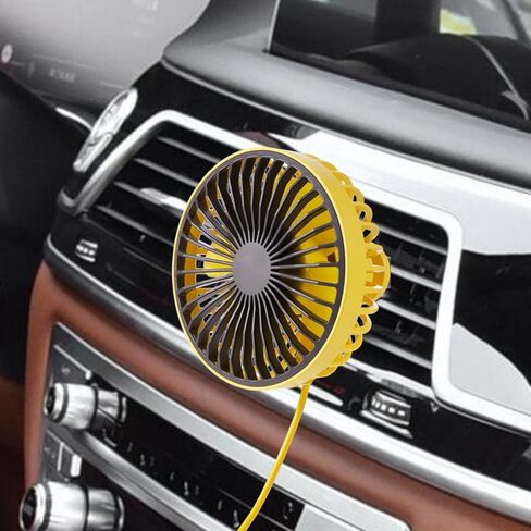 مروحة سيارة Onrise، مراوح تبريد USB للسيارة مع ضوء LED ملون يدور 360 درجة، مروحة محمولة لتنفيس السيارة 3 سرعات مروحة تبريد هواء قابلة للفصل لشاحنة السيارة الدفع الرباعي in Kuwait