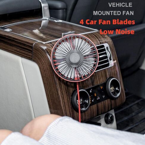 مروحة سيارة Onrise، مراوح تبريد USB للسيارة مع ضوء LED ملون يدور 360 درجة، مروحة محمولة لتنفيس السيارة 3 سرعات مروحة تبريد هواء قابلة للفصل لشاحنة السيارة الدفع الرباعي in Kuwait