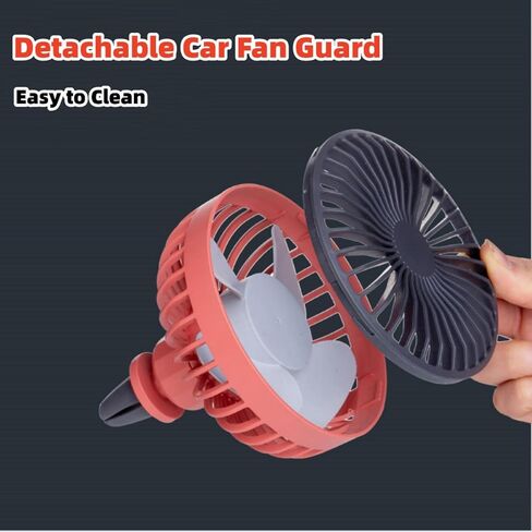 مروحة سيارة Onrise، مراوح تبريد USB للسيارة مع ضوء LED ملون يدور 360 درجة، مروحة محمولة لتنفيس السيارة 3 سرعات مروحة تبريد هواء قابلة للفصل لشاحنة السيارة الدفع الرباعي in Kuwait