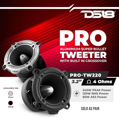 DS18 Car Speakers Bundle - 2X 6.5 Midrange Loudspeakers with Bullet and 2X 3 Super Bullet Tweeters - Complete Car Audio Package for Your Car Stereo Sound System in Saudi Arabia