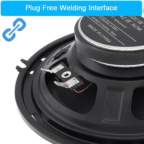 2pcs Full Range Frequency Car Audio Speaker Heavy Mid-bass Ultra-Thin Modified Speaker Non-Destructive Installation (6 Inch) in Saudi Arabia