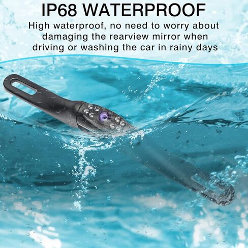 كاميرا احتياطية للوحة الارقام من واي اي دي ام، كاميرا خلفية HD للرؤية الليلية والرؤية الخلفية مقاومة للماء للرؤية الخلفية للسيارة بزاوية 170 درجة رؤية مثالية مع 8 مصابيح LED in Kuwait