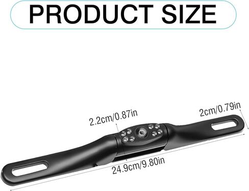 كاميرا احتياطية للوحة الارقام من واي اي دي ام، كاميرا خلفية HD للرؤية الليلية والرؤية الخلفية مقاومة للماء للرؤية الخلفية للسيارة بزاوية 170 درجة رؤية مثالية مع 8 مصابيح LED in Kuwait