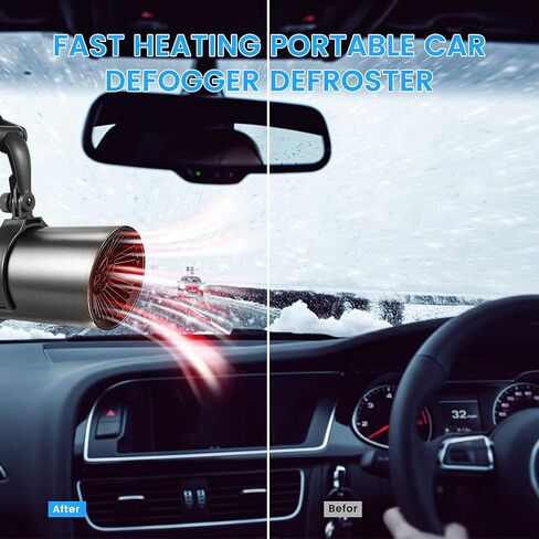 قابس سخان السيارة لازالة الضباب واذابة الجليد 12 فولت 150 واط دوران 360 درجة مروحة تبريد كهربائية محمولة للسيارة مع كوب شفط لجميع السيارات in Kuwait