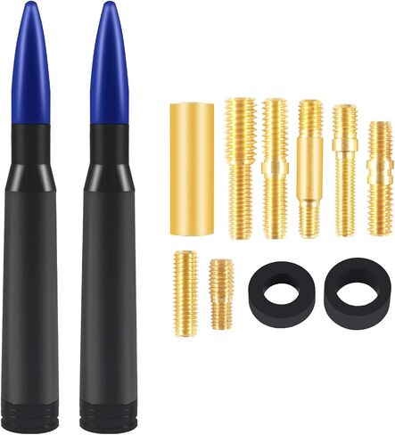 2PCS Vehicle Antenna Mast Car Truck Antenna Replacement Stubby Bullet Style Antenna Mast for Ford F Series Super Duty Ranger Explorer Dodge RAM 1500 2500 3500 Heavy Duty Classic Pickup Truck (Black) in Saudi Arabia