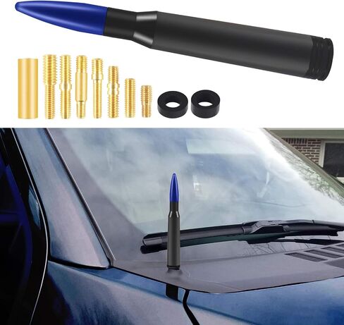 2PCS Vehicle Antenna Mast Car Truck Antenna Replacement Stubby Bullet Style Antenna Mast for Ford F Series Super Duty Ranger Explorer Dodge RAM 1500 2500 3500 Heavy Duty Classic Pickup Truck (Black) in Saudi Arabia
