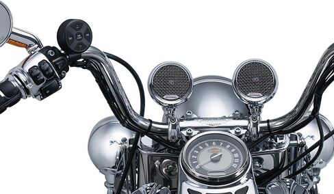 Kuryakyn 2712 MTX Road Thunder Weather Resistant Motorcycle Speakers: 100 Watt Handlebar Mounted Audio Speaker Pods with Bluetooth Audio Controller, Chrome in Saudi Arabia