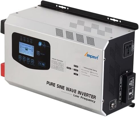 2000W Peak 6000W Pure Sine Wave Inverter, 12v DC to 120V AC Output with Battery AC Charger, Low Frequency Off Grid Solar RV Boat Home System Support Sealed Gel AGM Flooded Lithium Battery in Saudi Arabia
